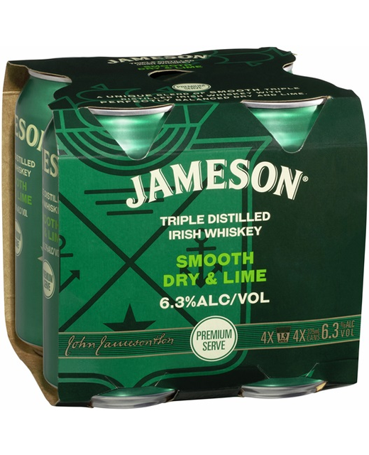 Jameson Dry & Lime 375ml 6.3% 4pk cans