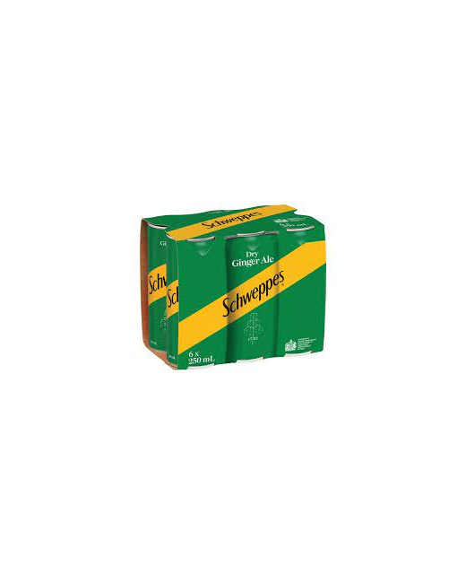 Schweppes Dry Ginger Ale 250ml 6pk cans