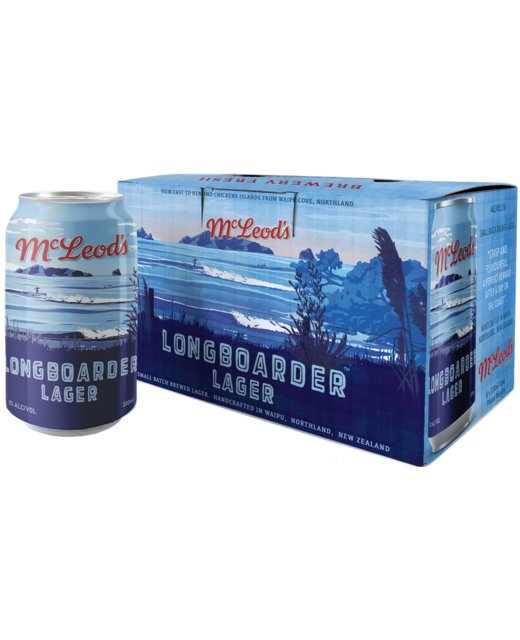 McLeod's Longboard Lager 330ml 6pk cans