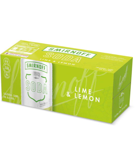 Smirnoff Soda Lime & Lemon 10pk cans