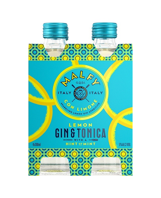 Malfy Lemon Gin & Tonica w Mint 4pk BTL