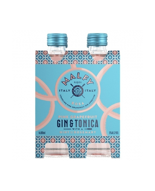 Malfy Pink Grapefruit Gin & Tonica w Rosemary 4pk BTL