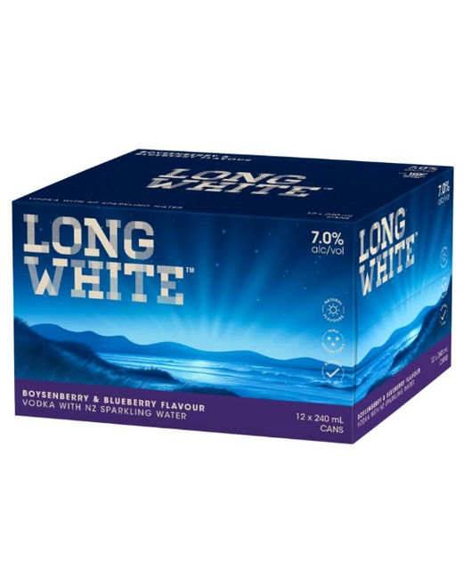 Long White Vodka Boysenberry & Blueberry 12pk cans