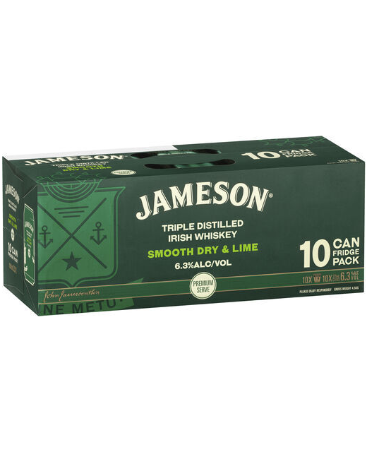 Jameson Dry & Lime 6.3% 10pk cans