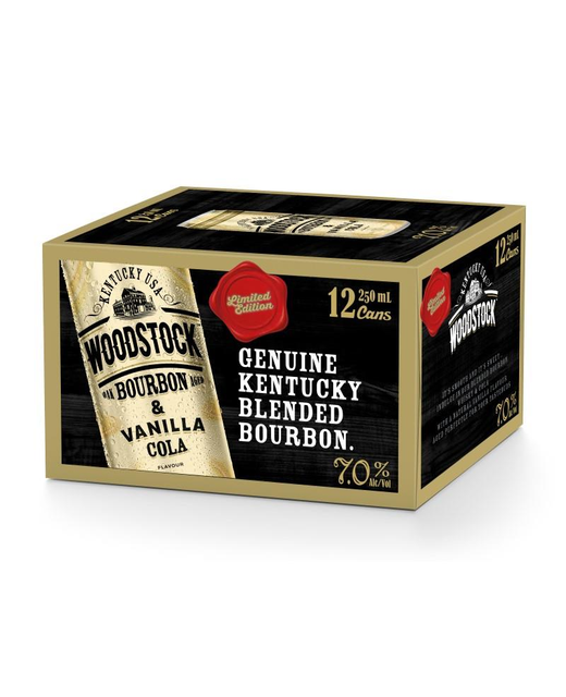 Woodstock Vanilla Cola 250ml 12pk cans