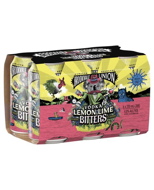 Brookvale Union Vodka Lemon Lime Bitters 6pk cans