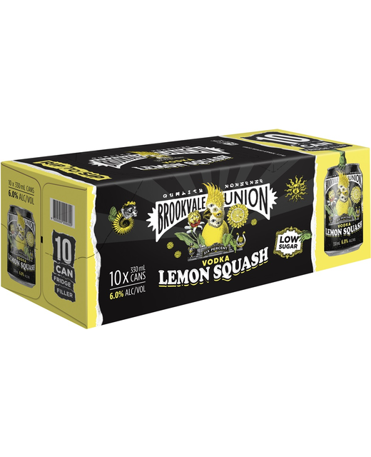 Brookvale Union Vodka Lemon Squash 10pk cans