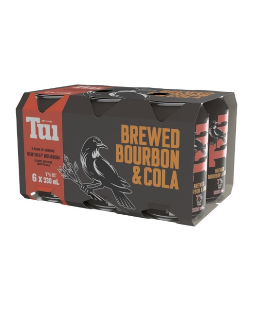 Tui Brewed Bourbon & Cola 330ml 6pk cans