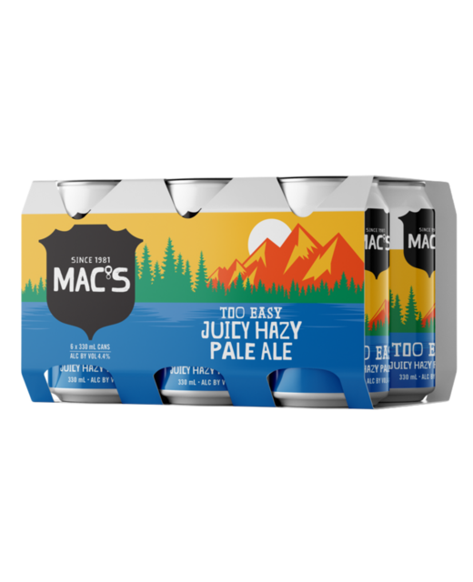 Mac's Too Easy Hazy Pale Ale 330ml 6pk cans