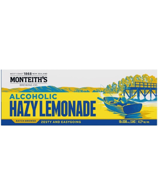 Monteith's Batch Brewed Alcoholic Hazy Lemonade 330ml 10pk cans