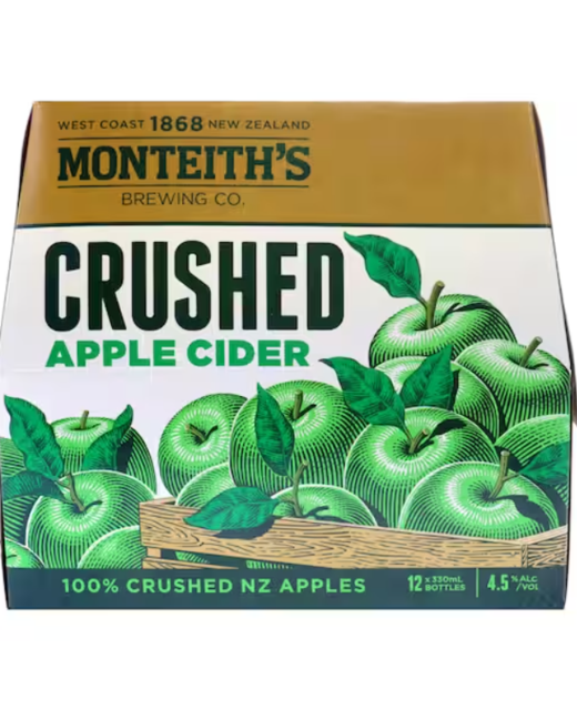 Monteith's Crushed Apple Cider 12pk BTL